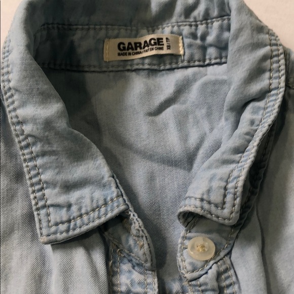 denim button front top - Picture 4 of 8